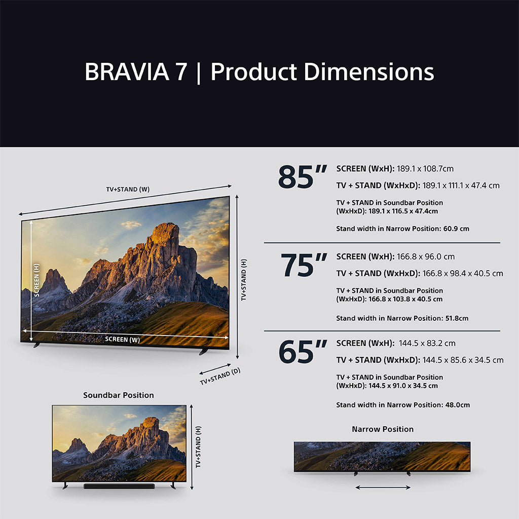 Sony BRAVIA 7 K75XR70PU 75" 4K Mini LED TV