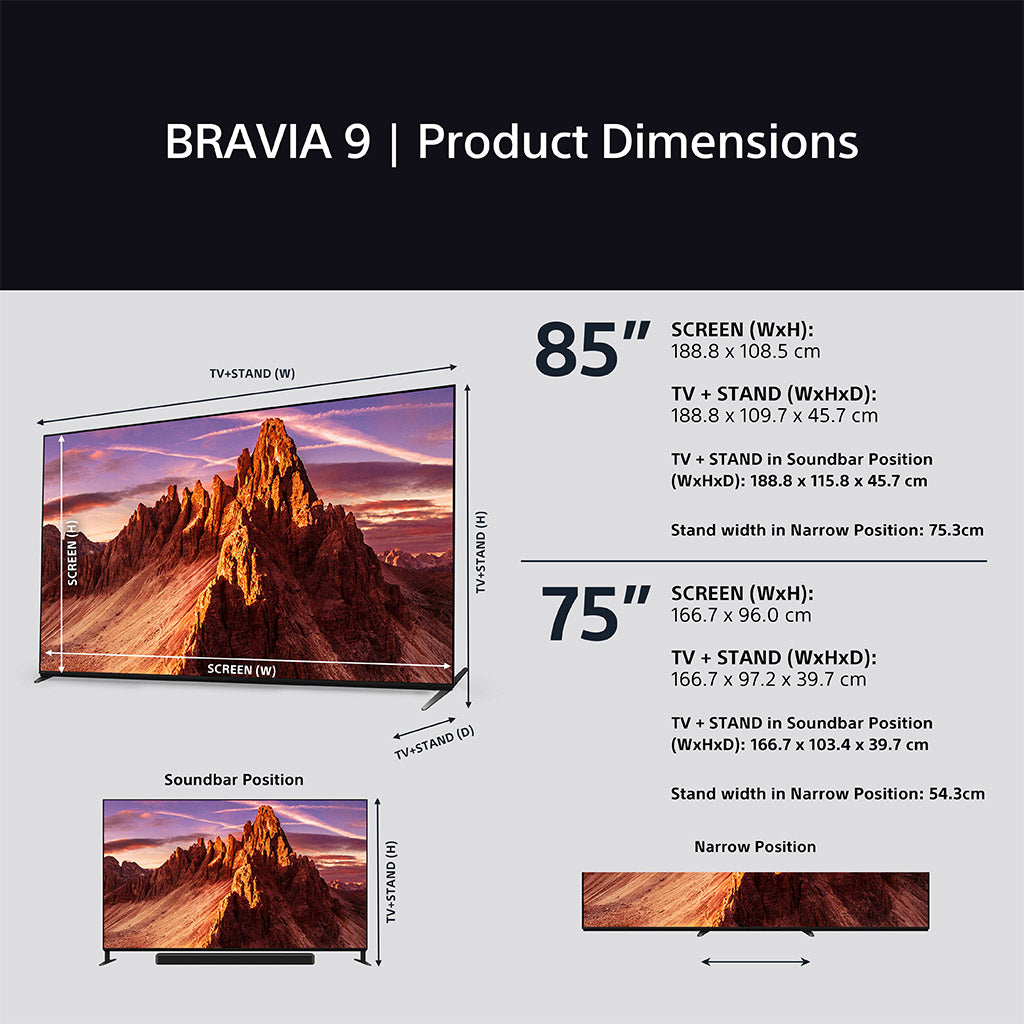 Sony BRAVIA 9 K75XR90PU 75" 4K Mini LED TV