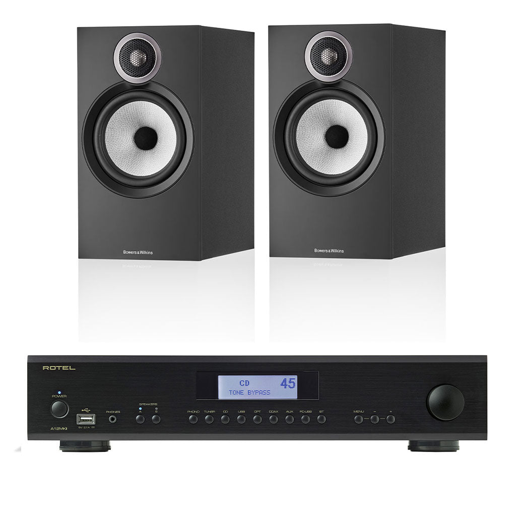 Rotel A12 MKii - B&W 606 S3 Bookshelf Speakers