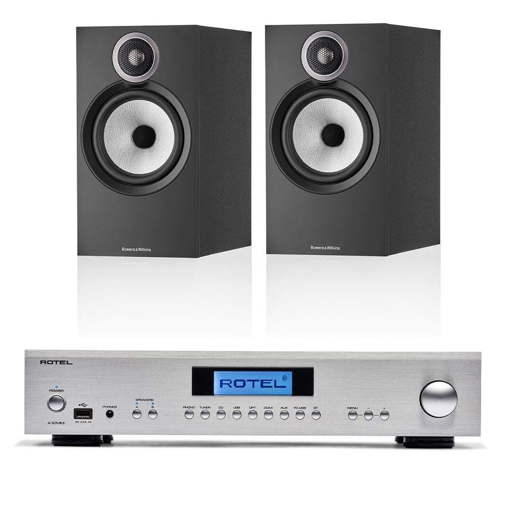 Rotel A12 MKii - B&W 606 S3 Bookshelf Speakers